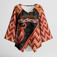 Custom Aotearoa Atua Ruaumoko Kimono Sleeve Blouse God Of Volcanoes Koru Patterns