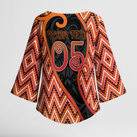 Custom Aotearoa Atua Ruaumoko Kimono Sleeve Blouse God Of Volcanoes Koru Patterns