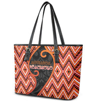 Aotearoa Atua Ruaumoko Leather Tote Bag God Of Volcanoes Koru Patterns