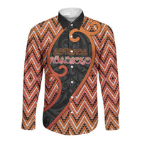 Custom Aotearoa Atua Ruaumoko Long Sleeve Button Shirt God Of Volcanoes Koru Patterns