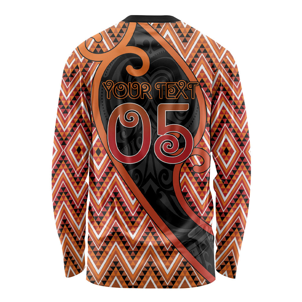 Custom Aotearoa Atua Ruaumoko Long Sleeve Shirt God Of Volcanoes Koru Patterns