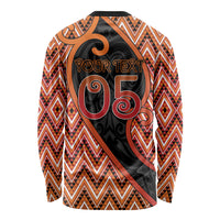 Custom Aotearoa Atua Ruaumoko Long Sleeve Shirt God Of Volcanoes Koru Patterns