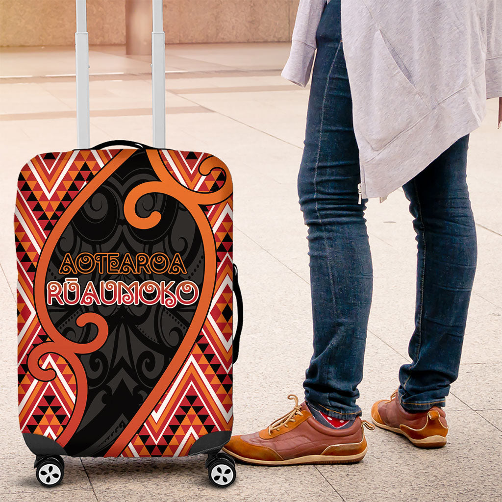 Aotearoa Atua Ruaumoko Luggage Cover God Of Volcanoes Koru Patterns