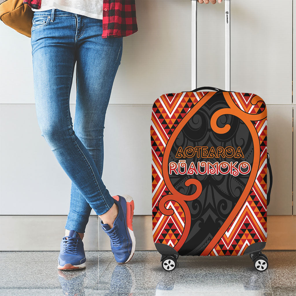 Aotearoa Atua Ruaumoko Luggage Cover God Of Volcanoes Koru Patterns