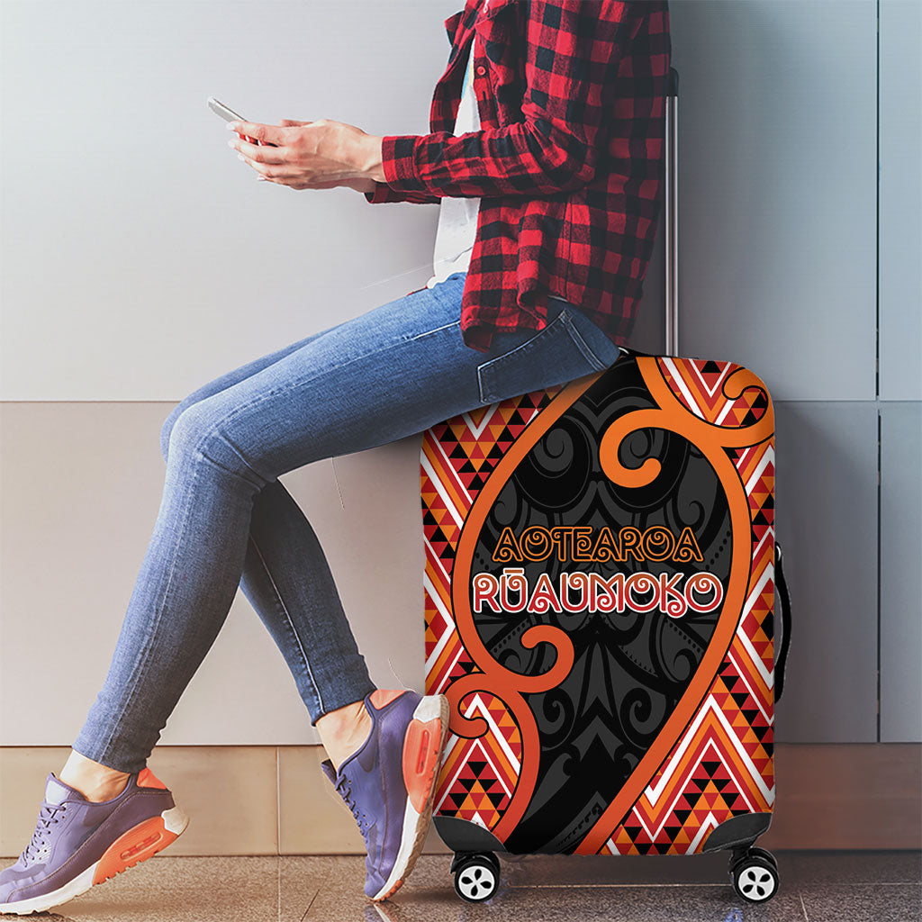 Aotearoa Atua Ruaumoko Luggage Cover God Of Volcanoes Koru Patterns