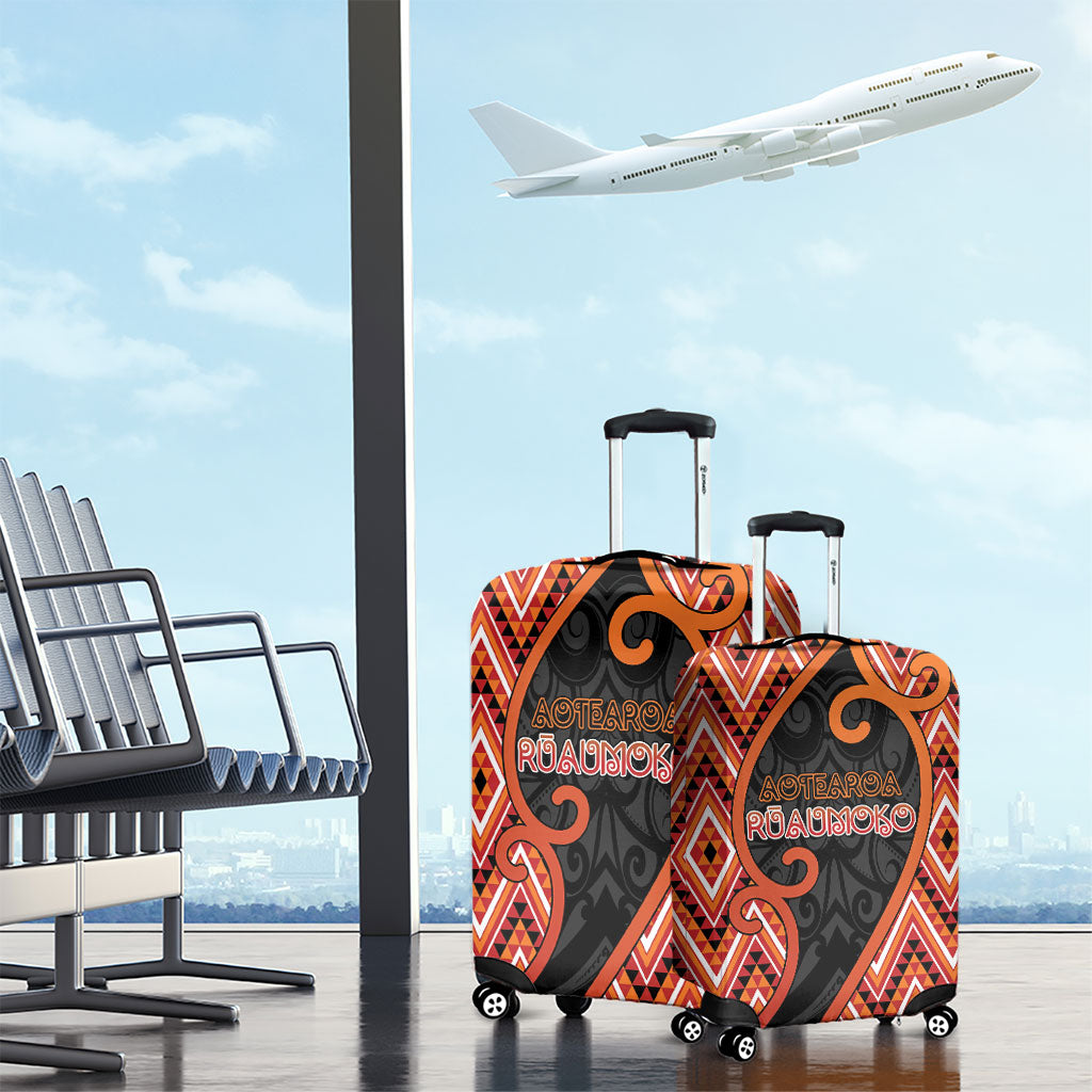 Aotearoa Atua Ruaumoko Luggage Cover God Of Volcanoes Koru Patterns