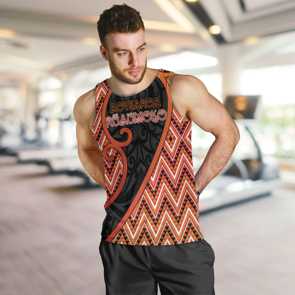 Custom Aotearoa Atua Ruaumoko Men Tank Top God Of Volcanoes Koru Patterns
