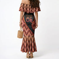 Custom Aotearoa Atua Ruaumoko Mermaid Dress God Of Volcanoes Koru Patterns