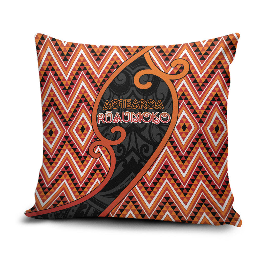 Aotearoa Atua Ruaumoko Pillow Cover God Of Volcanoes Koru Patterns