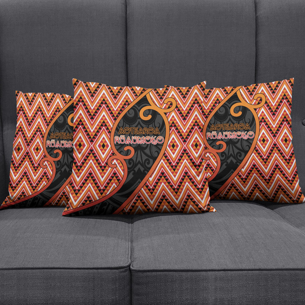 Aotearoa Atua Ruaumoko Pillow Cover God Of Volcanoes Koru Patterns