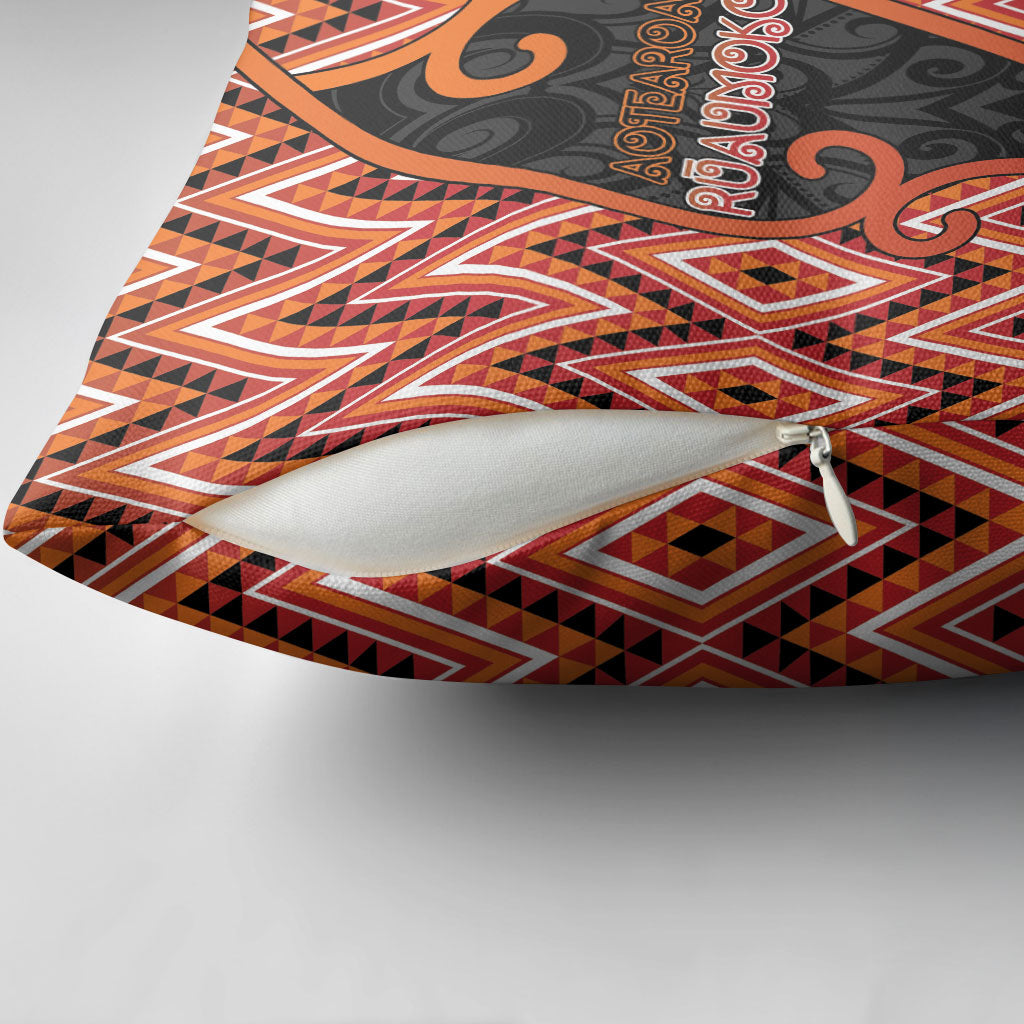 Aotearoa Atua Ruaumoko Pillow Cover God Of Volcanoes Koru Patterns