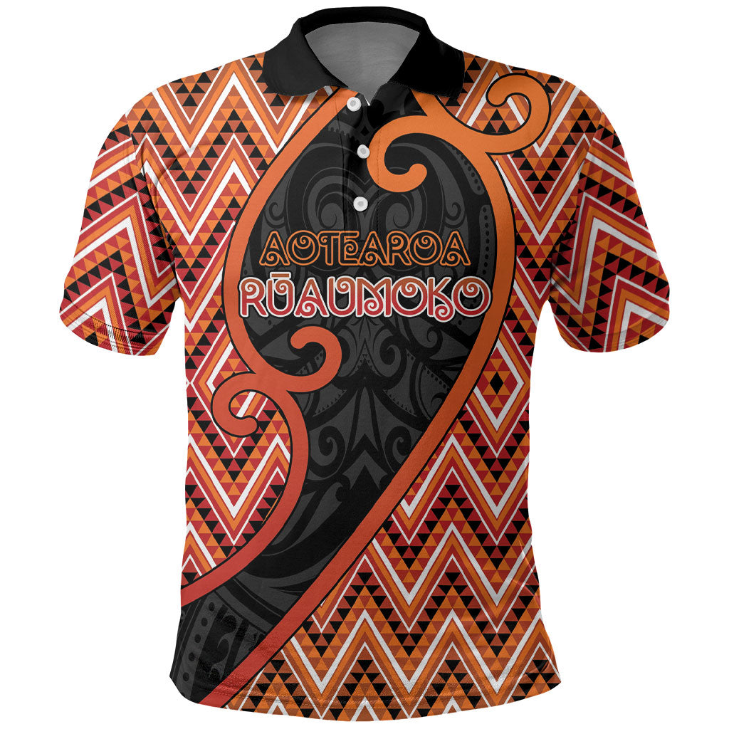 Custom Aotearoa Atua Ruaumoko Polo Shirt God Of Volcanoes Koru Patterns