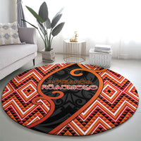 Aotearoa Atua Ruaumoko Round Carpet God Of Volcanoes Koru Patterns