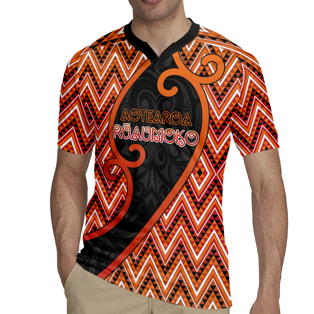 Custom Aotearoa Atua Ruaumoko Rugby Jersey God Of Volcanoes Koru Patterns