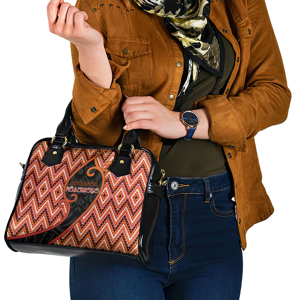 Aotearoa Atua Ruaumoko Shoulder Handbag God Of Volcanoes Koru Patterns