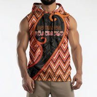 Custom Aotearoa Atua Ruaumoko Sleeveless Hoodie God Of Volcanoes Koru Patterns