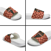 Aotearoa Atua Ruaumoko Slide Sandals God Of Volcanoes Koru Patterns