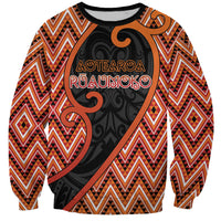 Custom Aotearoa Atua Ruaumoko Sweatshirt God Of Volcanoes Koru Patterns