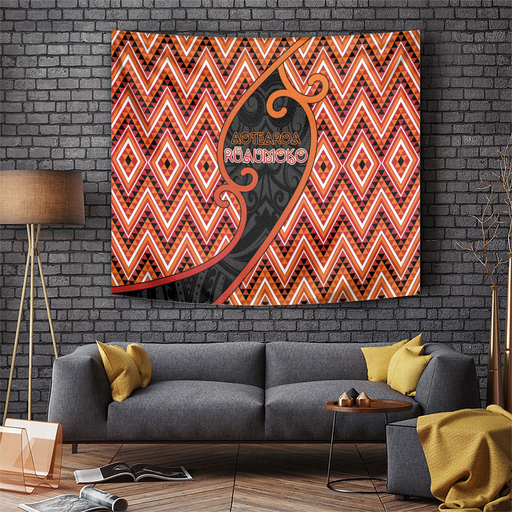 Aotearoa Atua Ruaumoko Tapestry God Of Volcanoes Koru Patterns