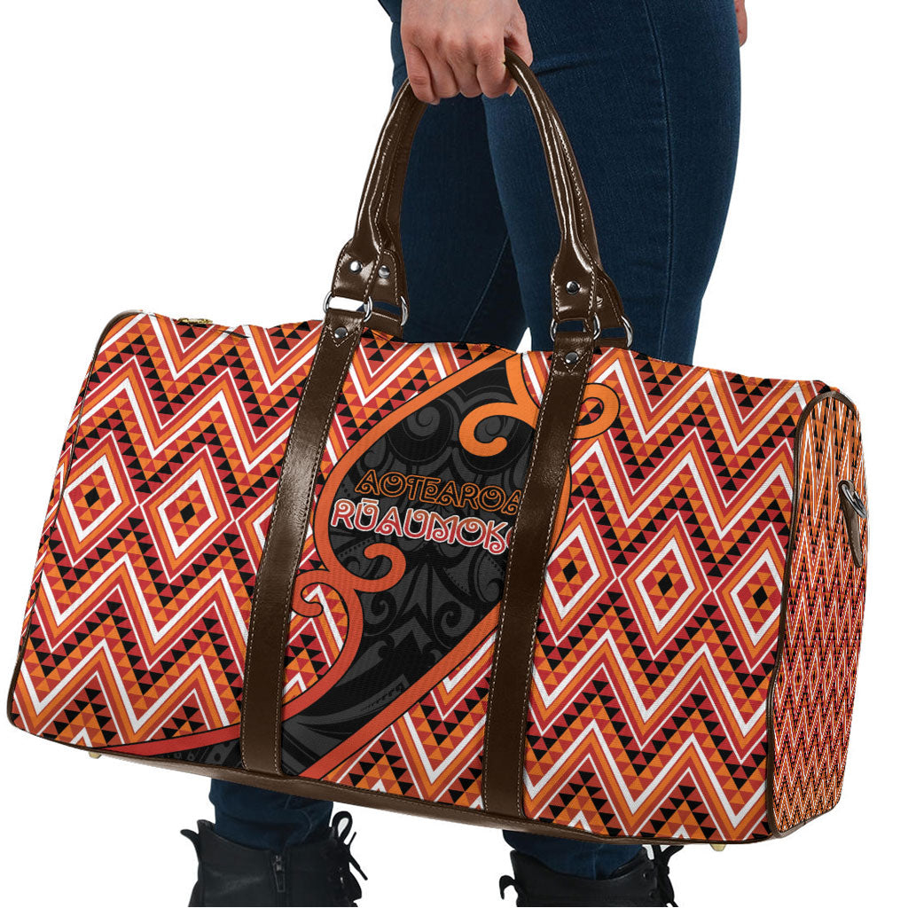Aotearoa Atua Ruaumoko Travel Bag God Of Volcanoes Koru Patterns