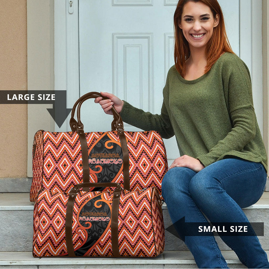 Aotearoa Atua Ruaumoko Travel Bag God Of Volcanoes Koru Patterns