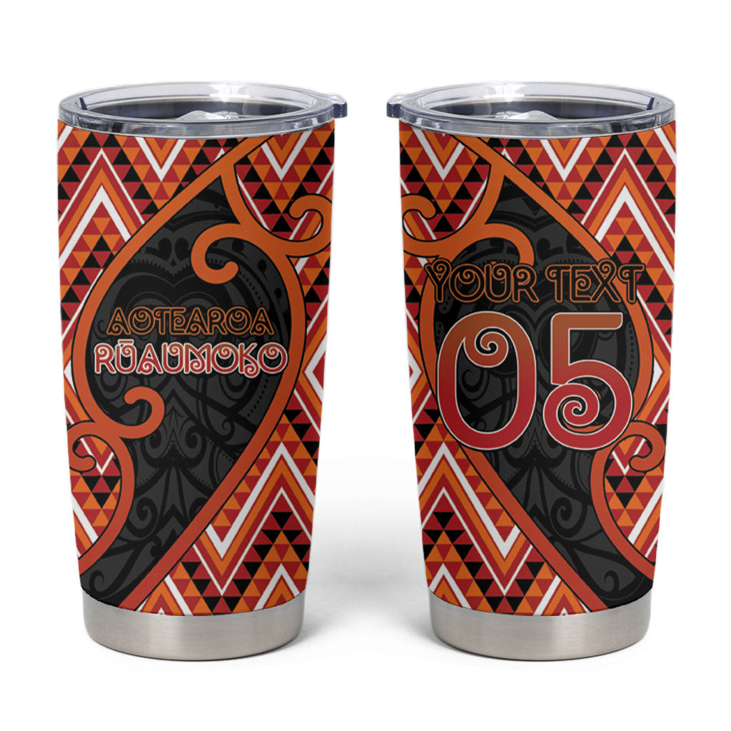 Custom Aotearoa Atua Ruaumoko Tumbler Cup God Of Volcanoes Koru Patterns