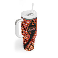 Custom Aotearoa Atua Ruaumoko Tumbler With Handle God Of Volcanoes Koru Patterns