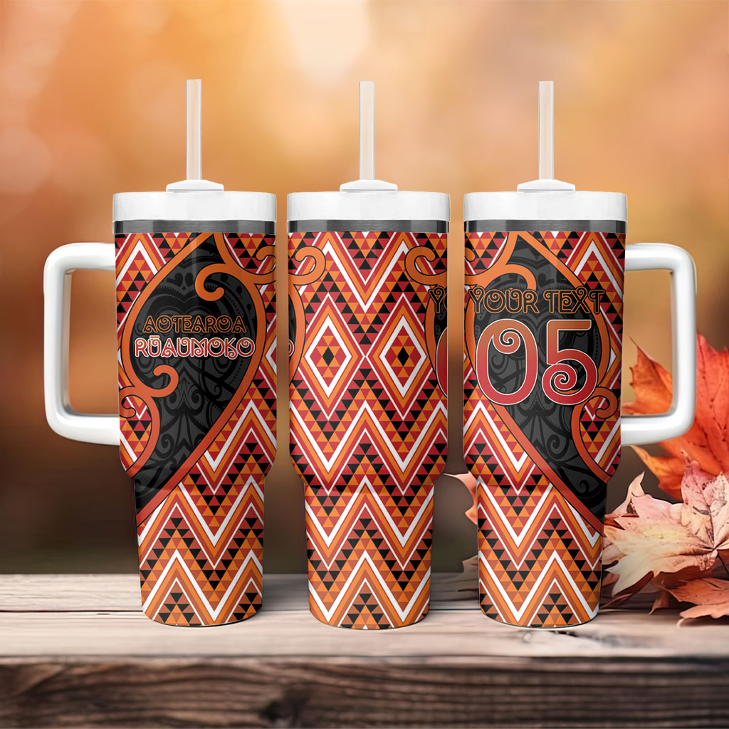 Custom Aotearoa Atua Ruaumoko Tumbler With Handle God Of Volcanoes Koru Patterns