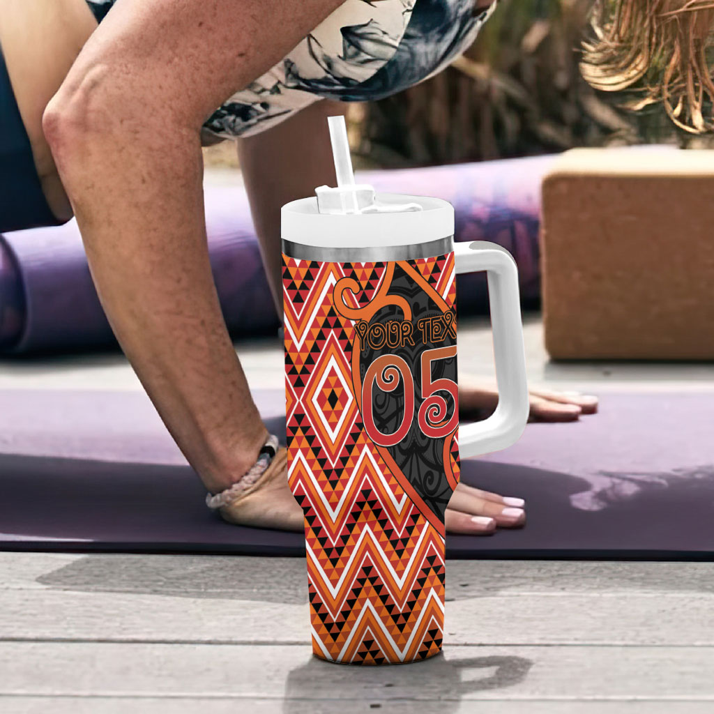 Custom Aotearoa Atua Ruaumoko Tumbler With Handle God Of Volcanoes Koru Patterns