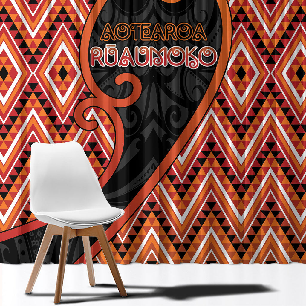 Aotearoa Atua Ruaumoko Window Curtain God Of Volcanoes Koru Patterns