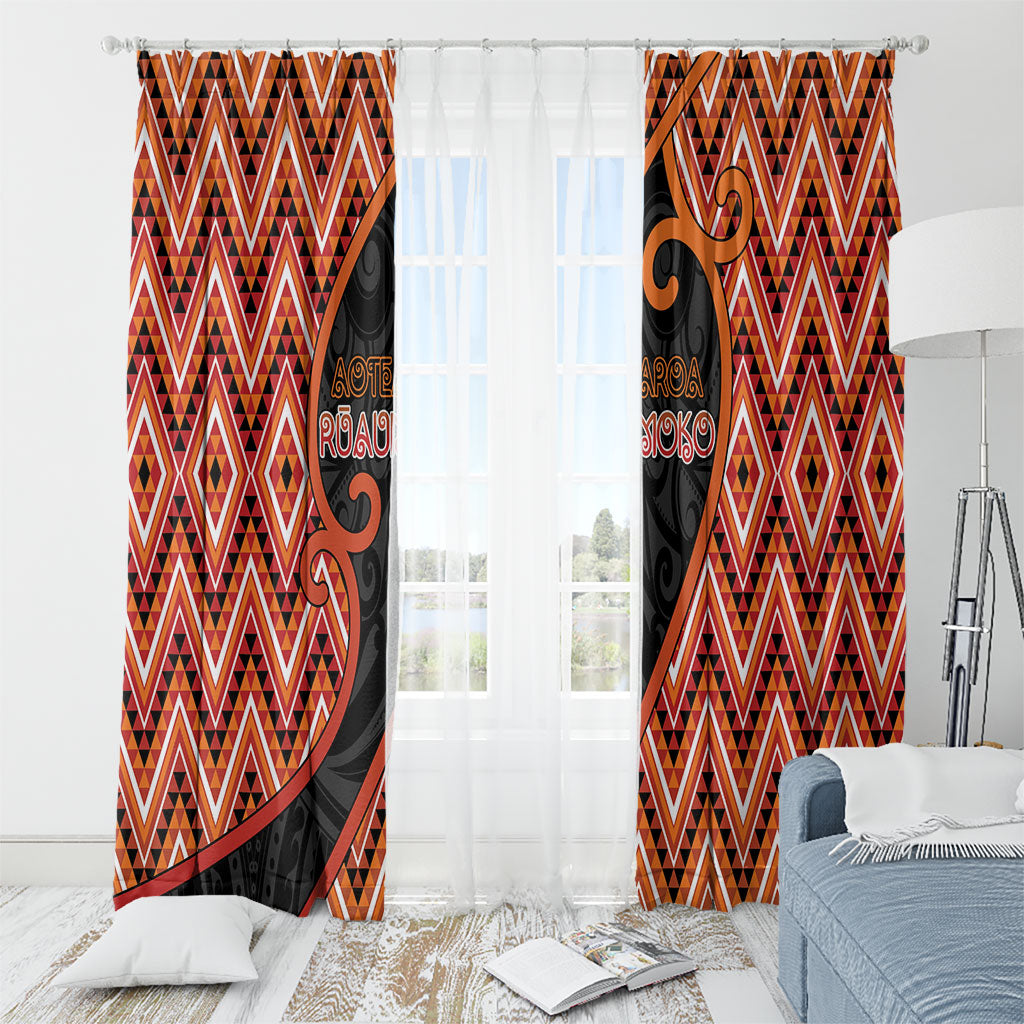 Aotearoa Atua Ruaumoko Window Curtain God Of Volcanoes Koru Patterns