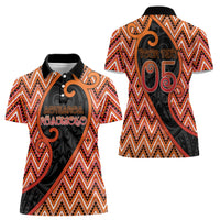 Custom Aotearoa Atua Ruaumoko Women Polo Shirt God Of Volcanoes Koru Patterns