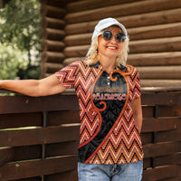 Custom Aotearoa Atua Ruaumoko Women Polo Shirt God Of Volcanoes Koru Patterns