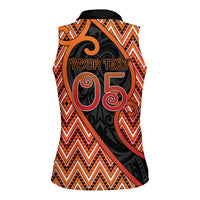 Custom Aotearoa Atua Ruaumoko Women Sleeveless Polo Shirt God Of Volcanoes Koru Patterns