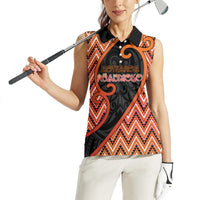 Custom Aotearoa Atua Ruaumoko Women Sleeveless Polo Shirt God Of Volcanoes Koru Patterns