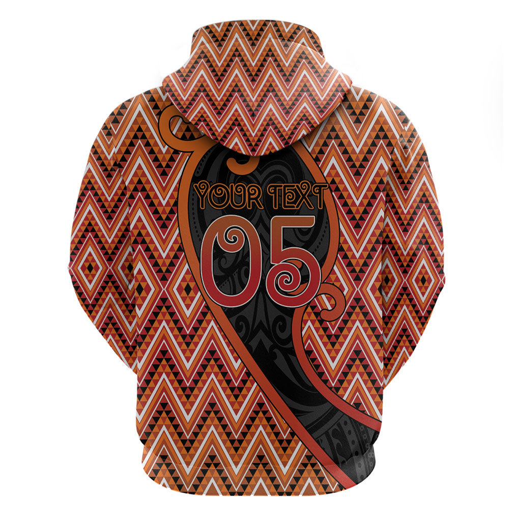 Custom Aotearoa Atua Ruaumoko Zip Hoodie God Of Volcanoes Koru Patterns