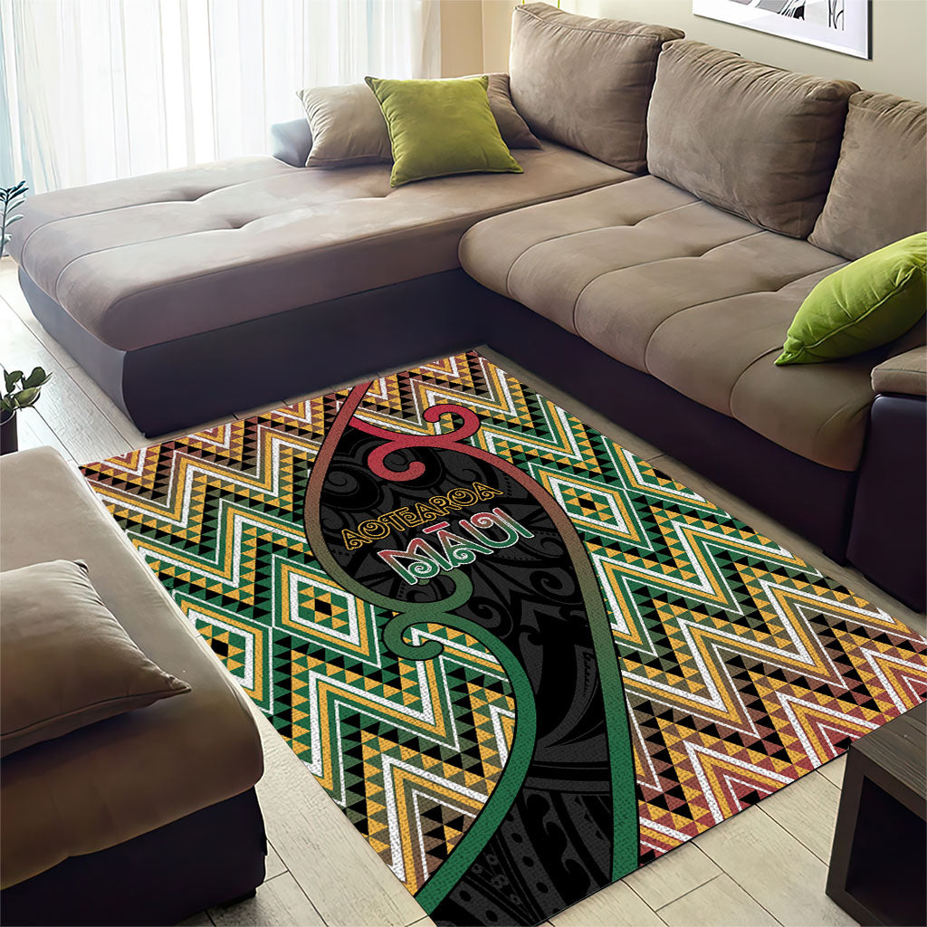 Aotearoa Atua Maui Area Rug Demigod Hero And Trickster Koru Patterns
