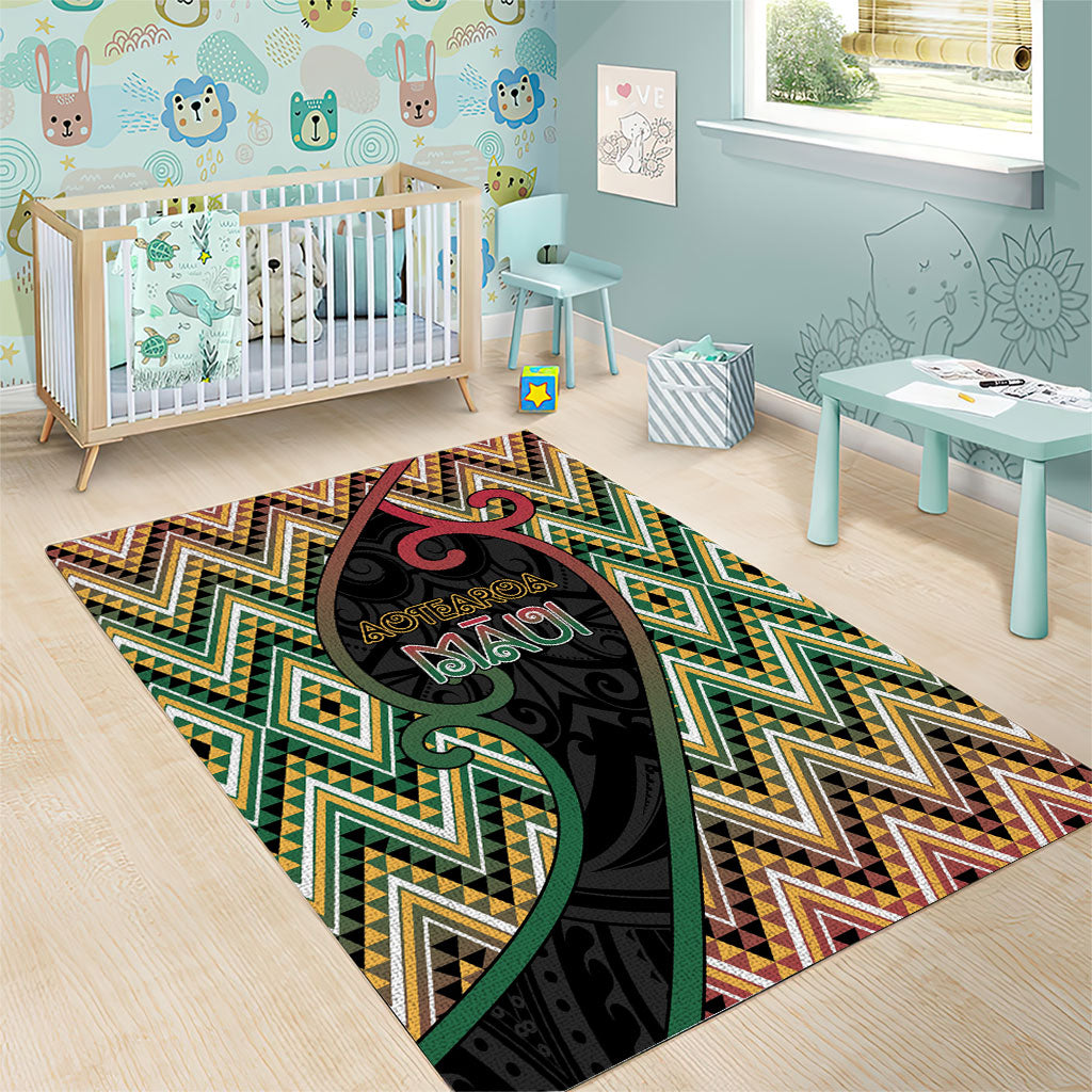 Aotearoa Atua Maui Area Rug Demigod Hero And Trickster Koru Patterns