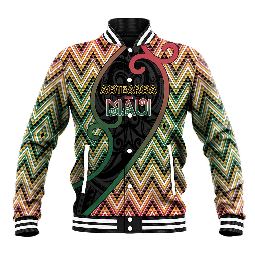Custom Aotearoa Atua Maui Baseball Jacket Demigod Hero And Trickster Koru Patterns