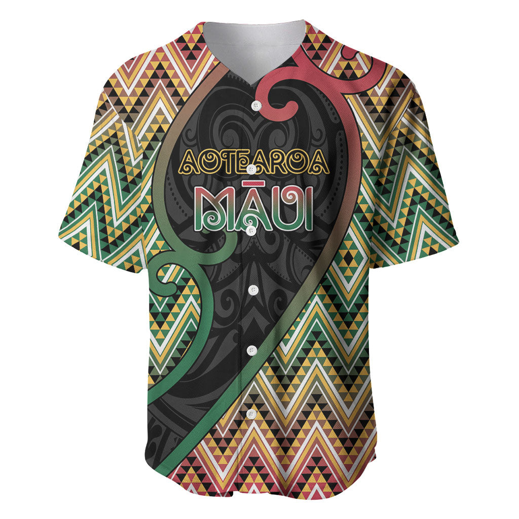 Custom Aotearoa Atua Maui Baseball Jersey Demigod Hero And Trickster Koru Patterns