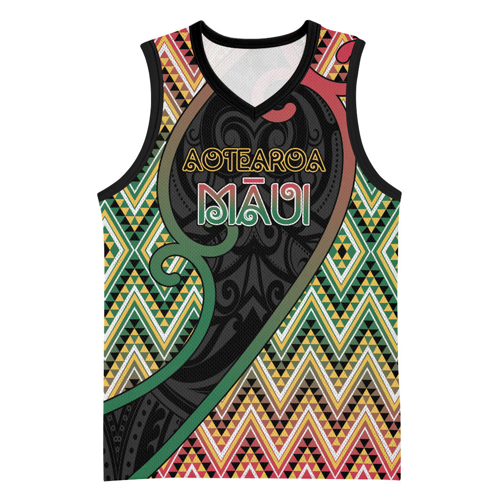 Custom Aotearoa Atua Maui Basketball Jersey Demigod Hero And Trickster Koru Patterns