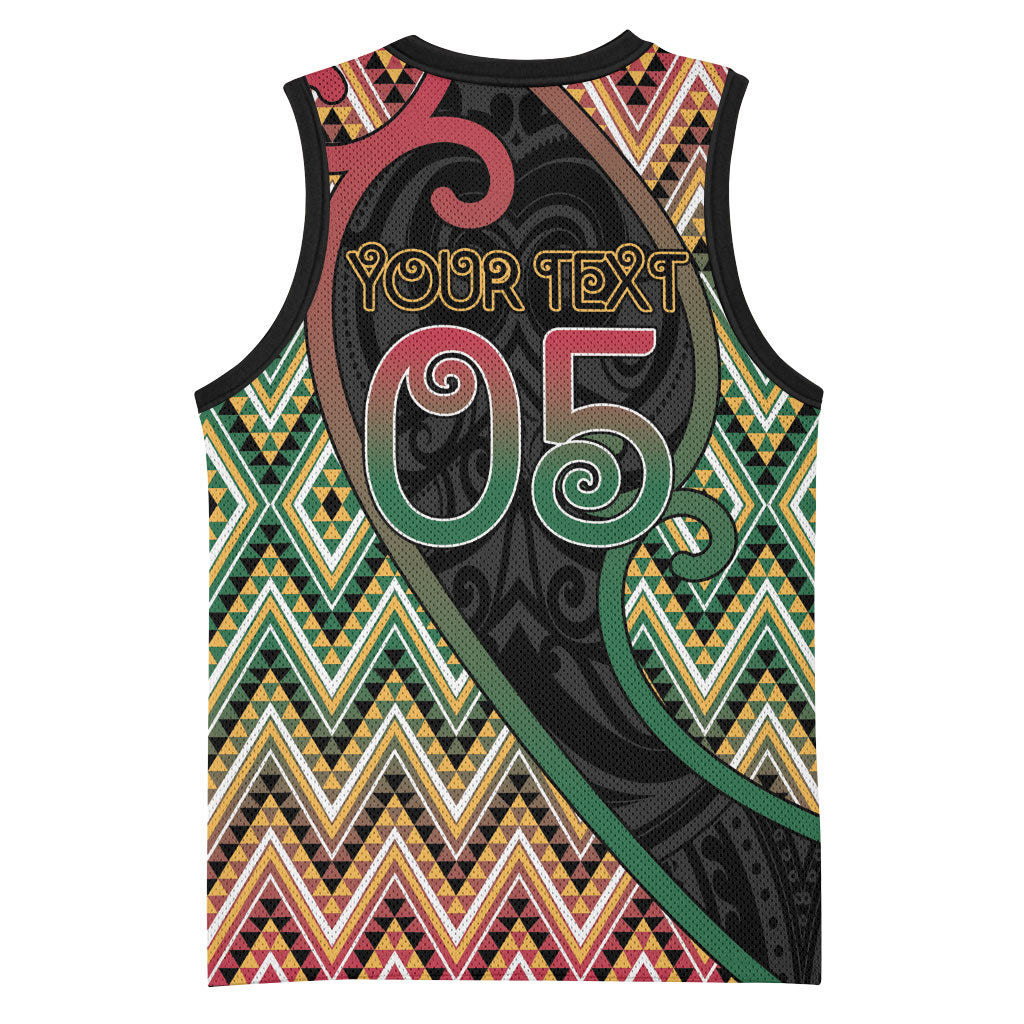Custom Aotearoa Atua Maui Basketball Jersey Demigod Hero And Trickster Koru Patterns