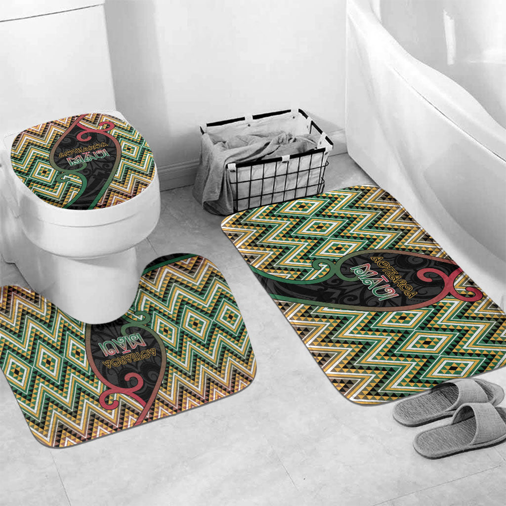 Aotearoa Atua Maui Bathroom Set Demigod Hero And Trickster Koru Patterns
