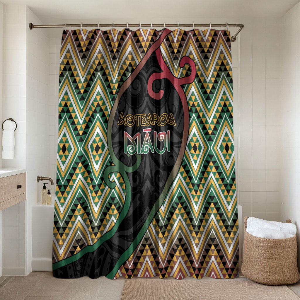 Aotearoa Atua Maui Bathroom Set Demigod Hero And Trickster Koru Patterns
