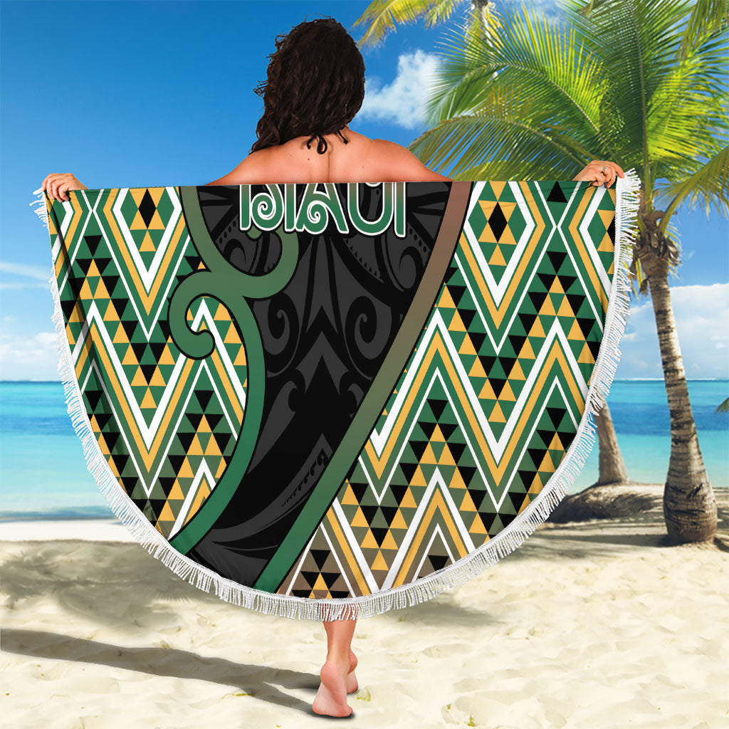 Aotearoa Atua Maui Beach Blanket Demigod Hero And Trickster Koru Patterns