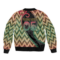 Custom Aotearoa Atua Maui Bomber Jacket Demigod Hero And Trickster Koru Patterns