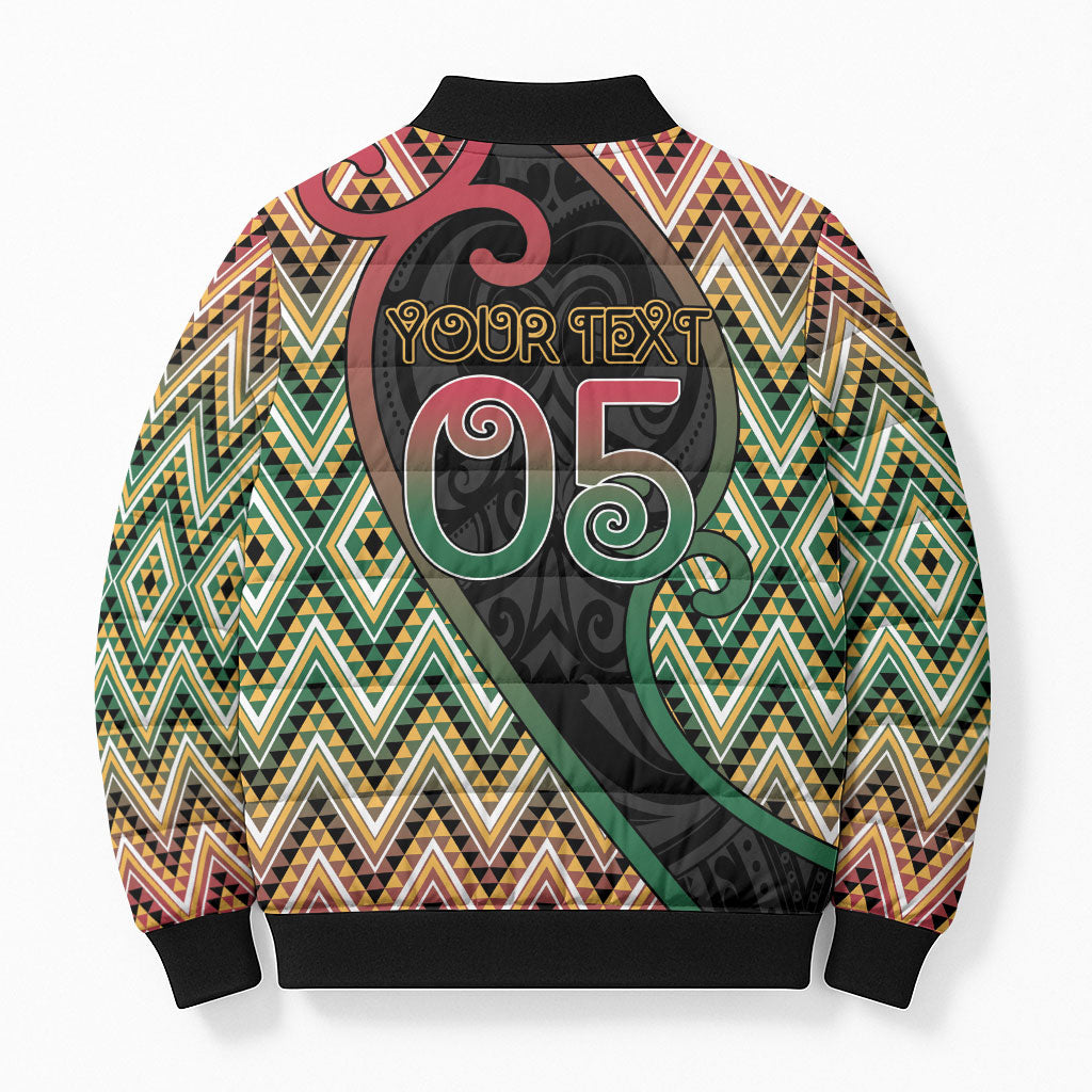 Custom Aotearoa Atua Maui Bomber Puffer Jacket Demigod Hero And Trickster Koru Patterns