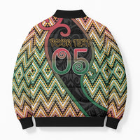 Custom Aotearoa Atua Maui Bomber Puffer Jacket Demigod Hero And Trickster Koru Patterns