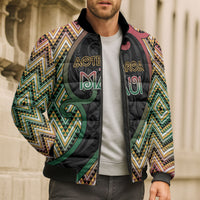 Custom Aotearoa Atua Maui Bomber Puffer Jacket Demigod Hero And Trickster Koru Patterns