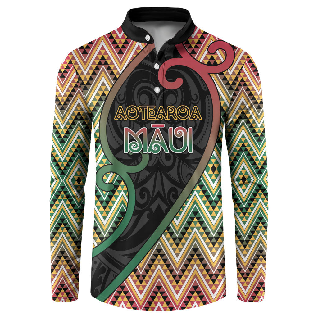 Custom Aotearoa Atua Maui Button Sweatshirt Demigod Hero And Trickster Koru Patterns